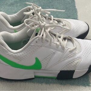 Nike White and Lime Green Athletic Shoes